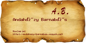 Andaházy Barnabás névjegykártya